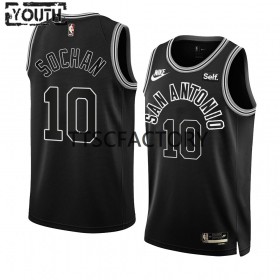 Dres San Antonio Spurs Jeremy Sochan 10 Nike 2022-23 Classic Edition Crno Swingman - Dječji